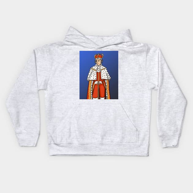 King George- Hamilton Kids Hoodie by tesiamarieart